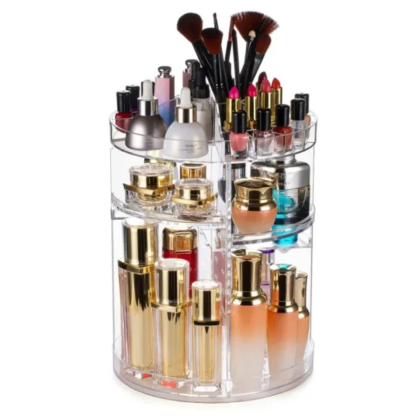 360° Rotating Makeup Organizer Stand - Cosmetic Holder Acrylic - Image 4